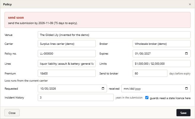 Binder with its example records in it