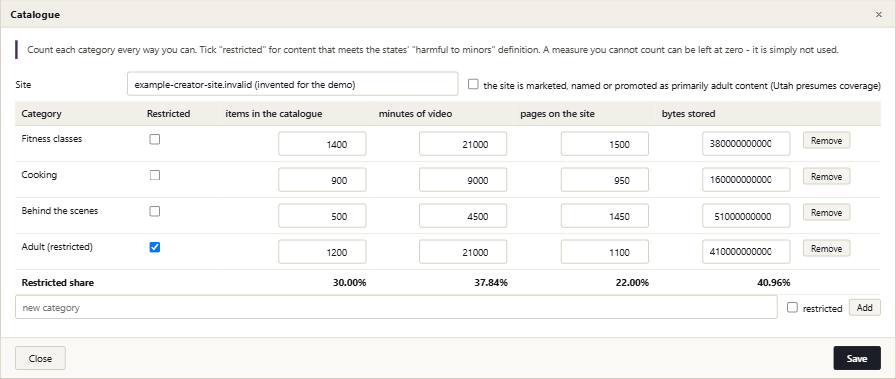 Tierce with its example records in it